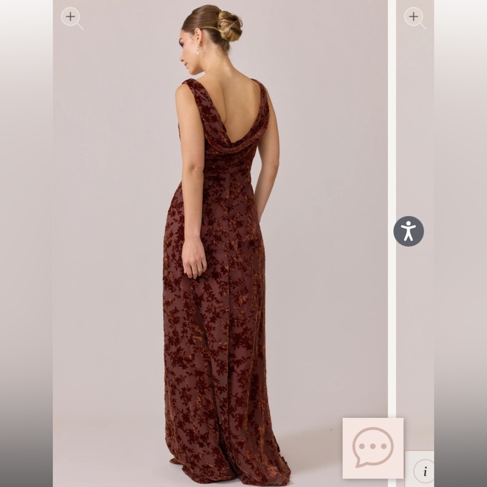 Revelry velvet burnout dress- Mahogany color size 8